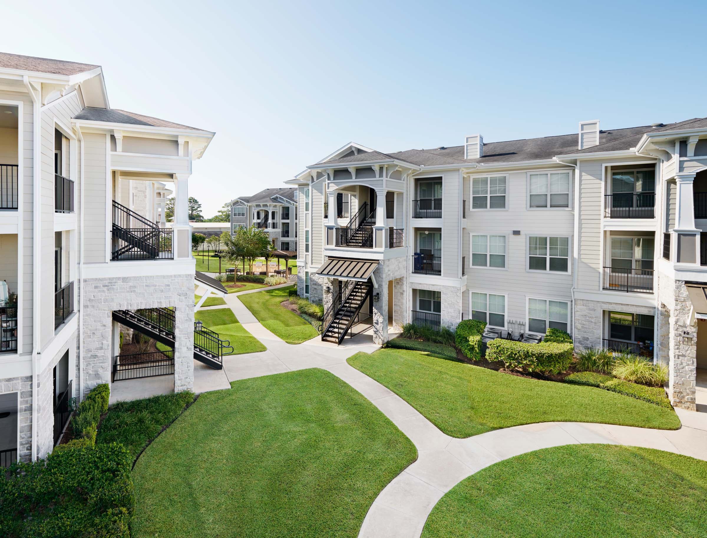 Building Exteriors with Beautifully Landscaped Grounds