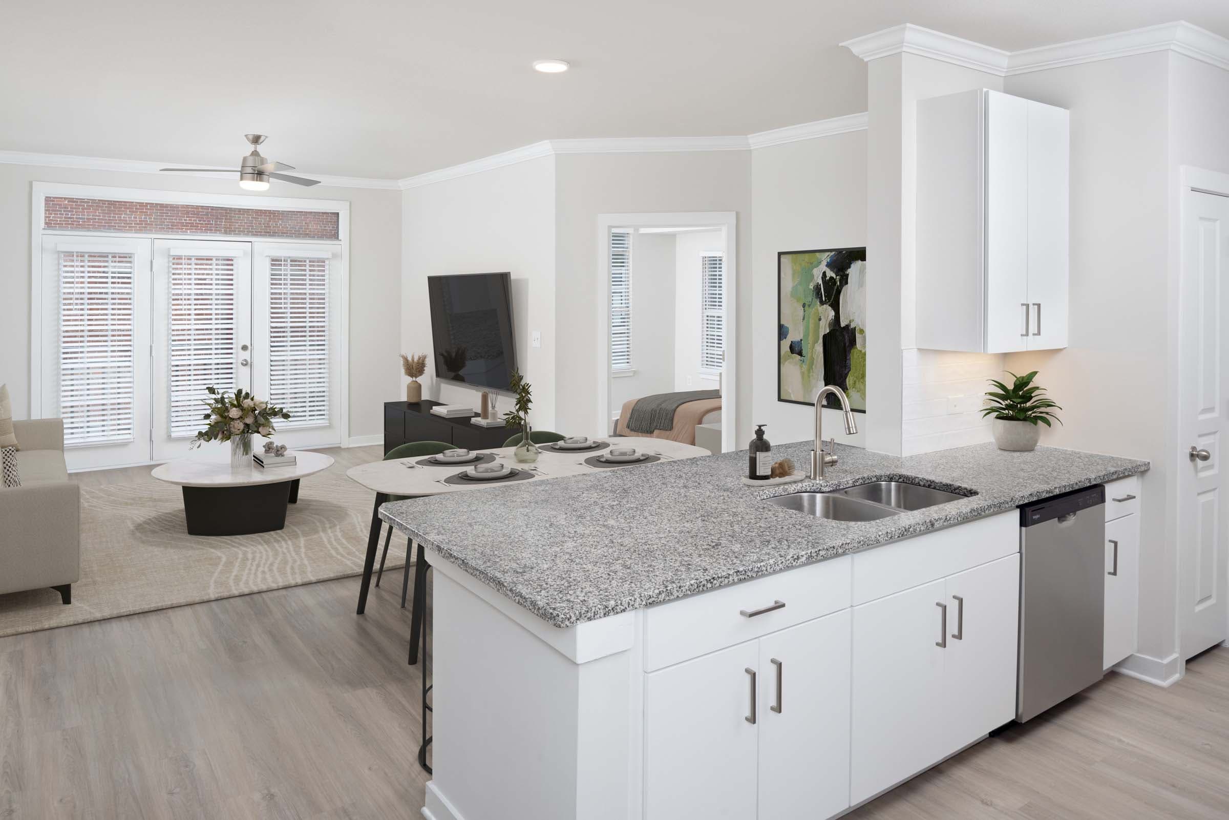 Apartment with Hardwood-Style Flooring Throughout