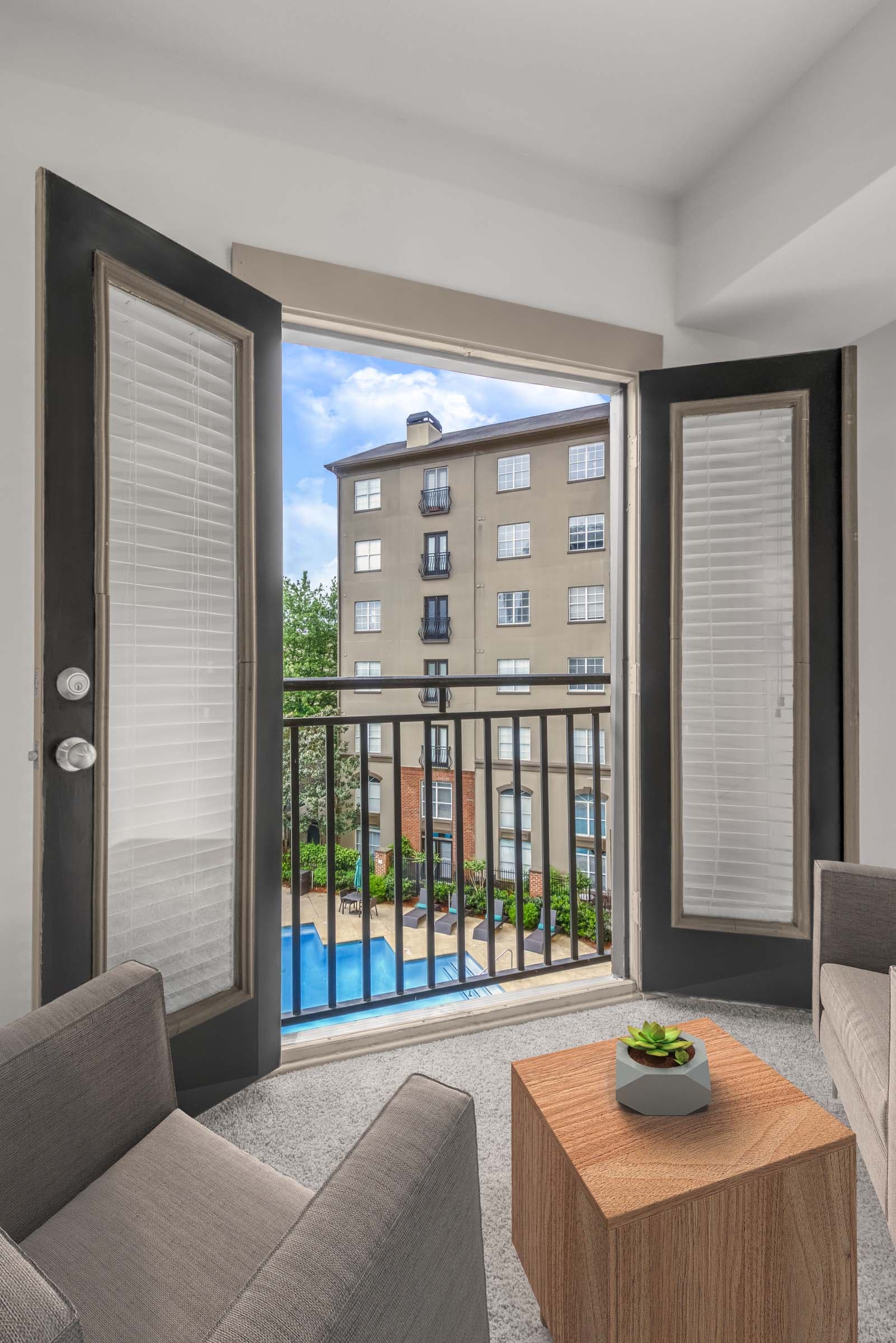Juliette Balcony Overlooking the Pool