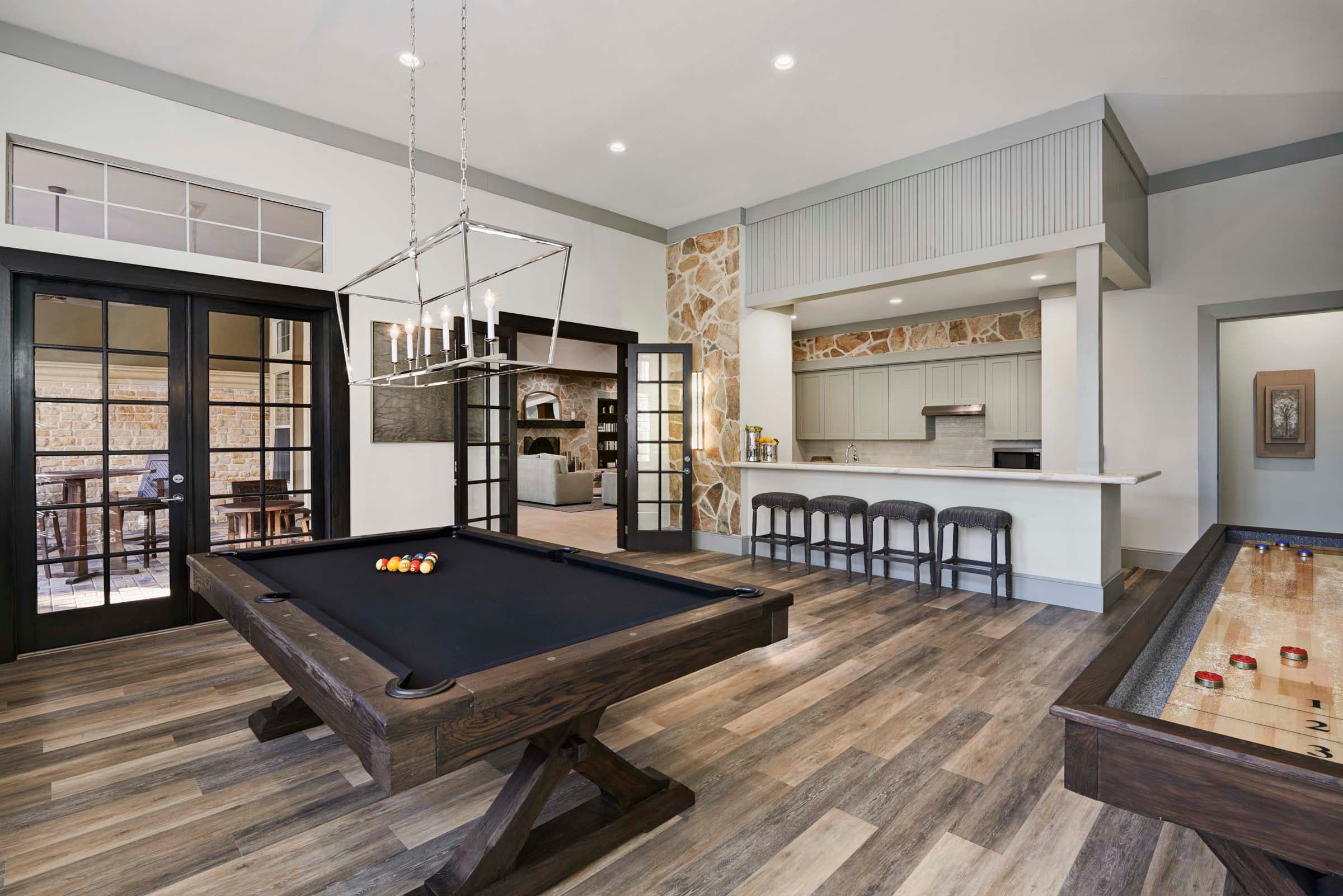 Social Lounge with Entertaining Kitchen, Shuffleboard, and Billiards