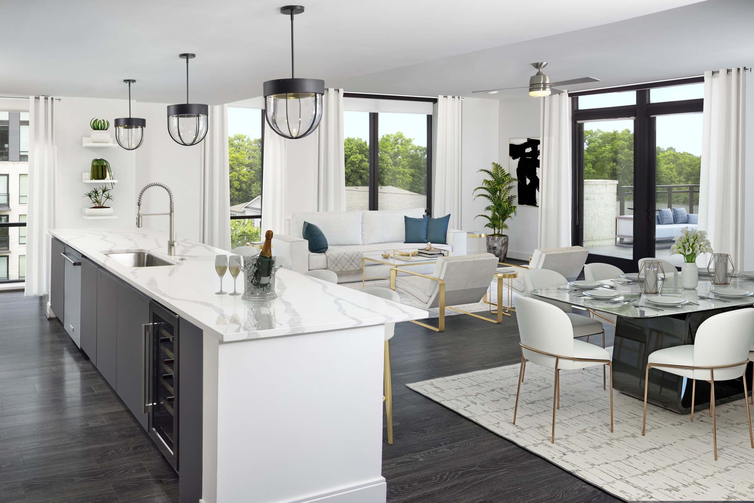 Spacious Penthouse with Modern Gray Finishes