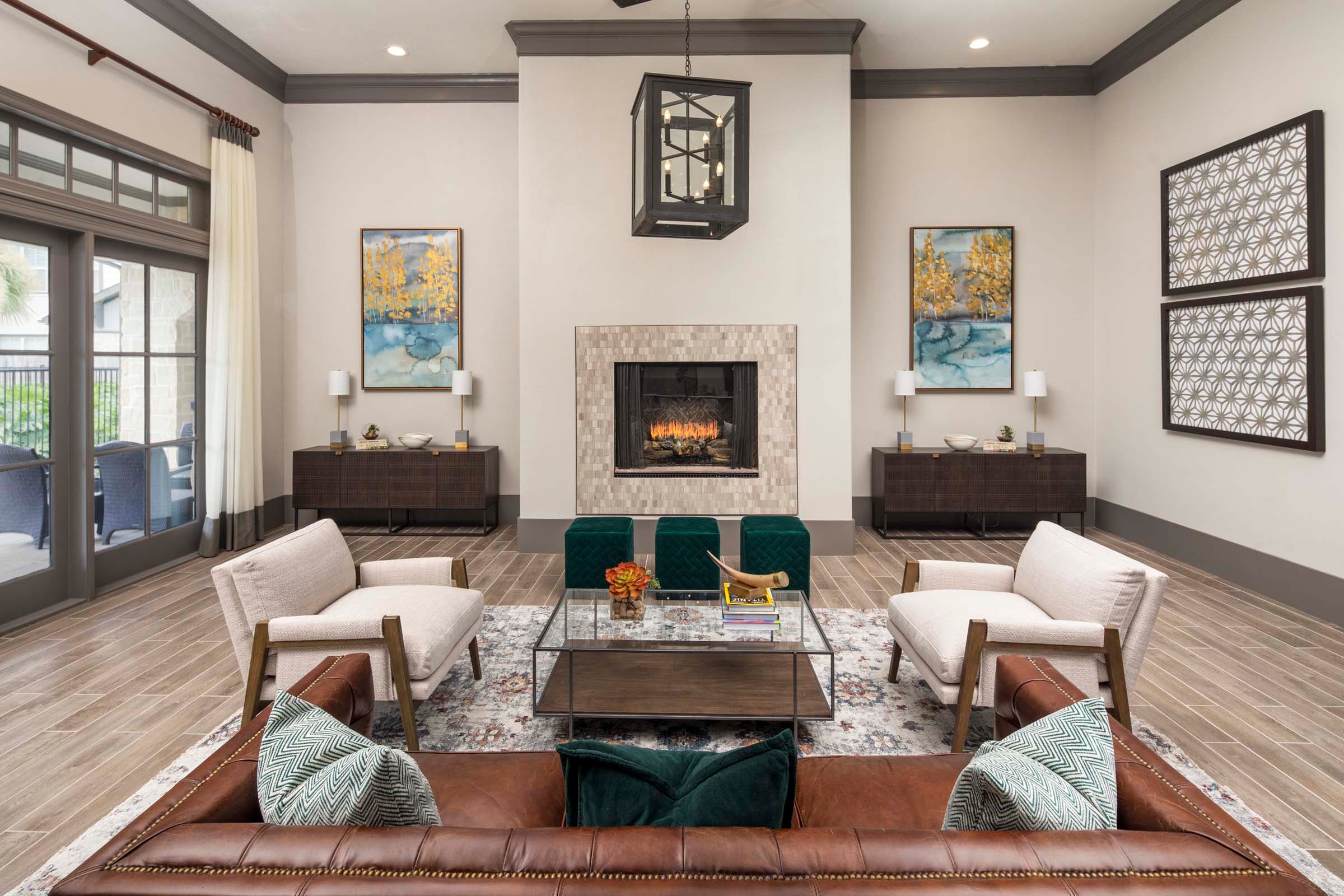 Resident Lounge with Fireplace